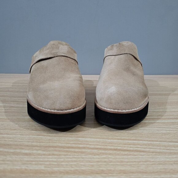 Eileen Fisher Hiya Clog Mule Heel Womens Shoe Ecru Beige Suede Size 10 - Picture 4 of 11